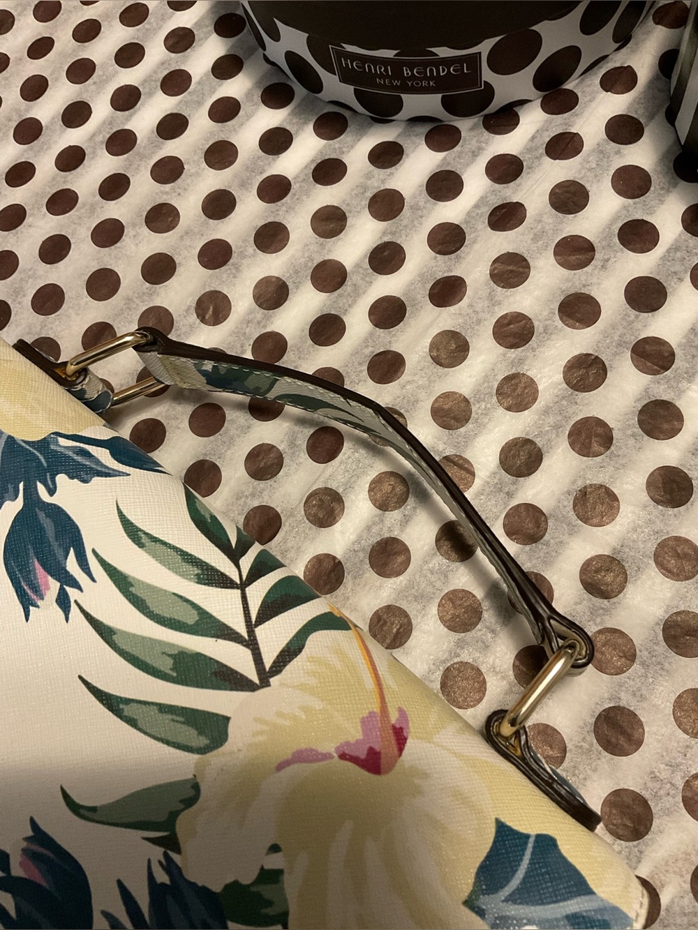 EUC Henri Bendel West 57th Schoolbag in Tropical Floral Print w Dust Bag - Picture 8 of 16